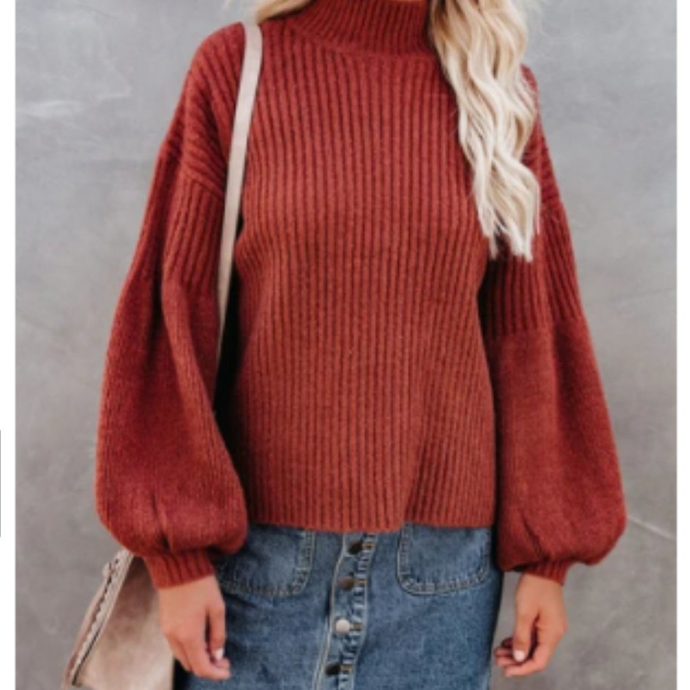 BOZENKA Ribbed Mock Neck Sweater - Picture 3 of 9